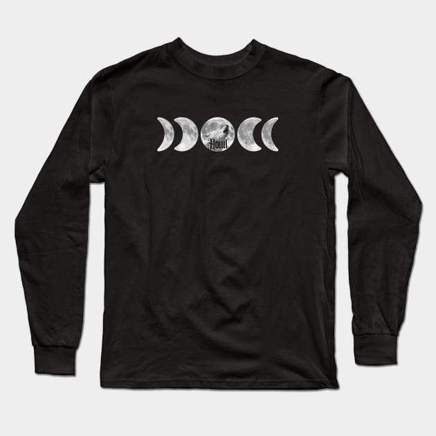 Howl, Moon Phases Long Sleeve T-Shirt by KimbrellDesigns